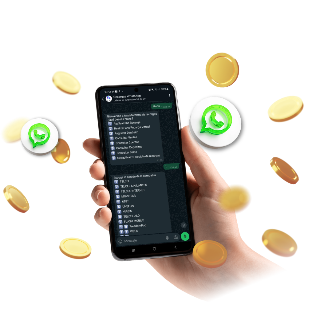 Vender recargas por WhatsApp con Linntae